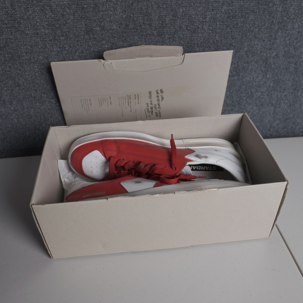 Golden Goose Stardan Sneakers Mens 45 Red Leather Low Top GGDB Luxury Italy